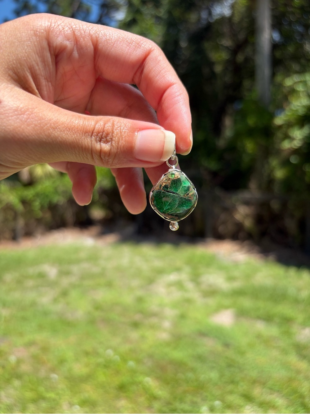 Mosaics Emerald 925 Silver Pendante